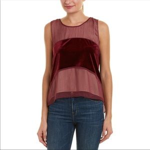 NWT 🦊 Foxiedox 🦊 Burgundy Velvet Dante Tank Top